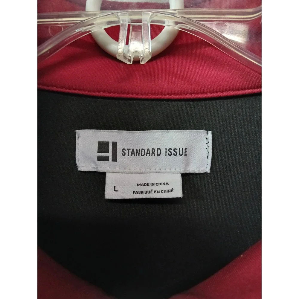 Standard Issue Mens Reto-inspired‎ Track Jacket Black Red Colorblock Zip Men Lg